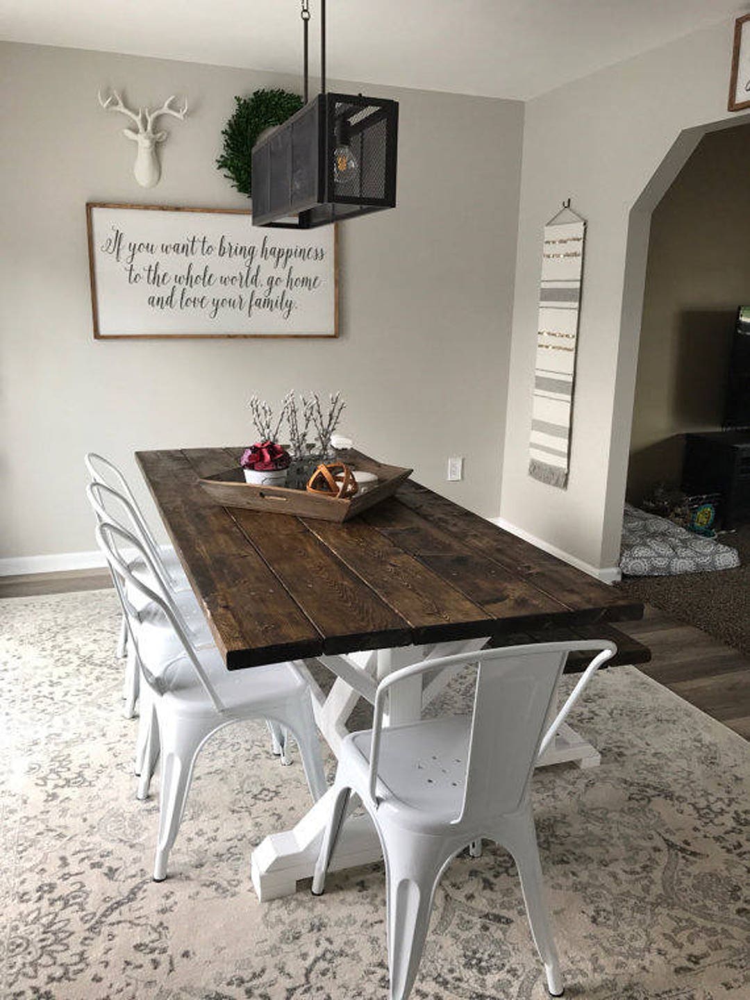 Farmhouse Table, Rustic Farm Table, Large Farm Table, Dining Room Table ...