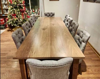 Custom Black Walnut Dining Table - Large Solid Wood Kitchen Table - Custom Dining Room Table - Handmade Modern Farmhouse Furniture
