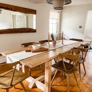 Custom Farmhouse Table, Rustic Farm Table, Natural Wood Farmhouse Dining Table, Trestle Table, T-Brace Table, Rustic Table, Kitchen Table