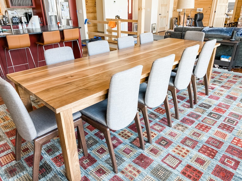 Black Walnut Dining Table, Large Walnut Farmhouse Table, Solid Walnut Table, Black Walnut Table, Hardwood Kitchen Table All Sizes image 2