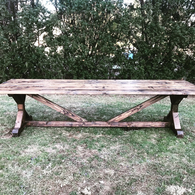 Custom Handmade Rustic Pine Farmhouse Table, Solid Wood Dining Table - Etsy