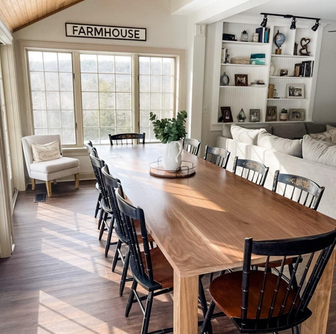 Walnut Farm Table Handmade Walnut Farmhouse Dining Table, Solid Hardwood, Custom Sizes - Etsy