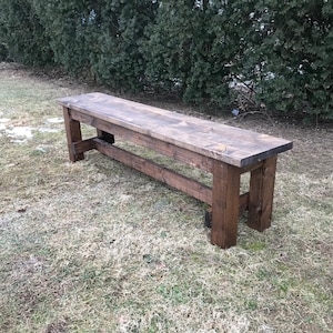Custom Dining Bench, Farmhouse Bench, Rustic Bench, Natural Wood Bench, Dining Room Bench, Kitchen Bench, Custom Bench - All Sizes & Stains