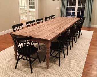 Extra Large Farmhouse Table, Long Farm Table, Custom Wood Table, Rustic  Farmhouse Table, Kitchen Table, Barn Table, Modern Farmhouse Table 