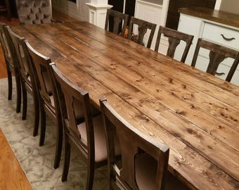 Long Farmhouse Table, Large Farm Table, Rustic Table, Custom Farm Table, Dining Room Table, Barn Table, Massive Farm Table, Wood Table