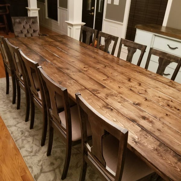 Long Farmhouse Table, Large Farm Table, Rustic Table, Custom Farm Table, Dining Room Table, Barn Table, Massive Farm Table, Wood Table