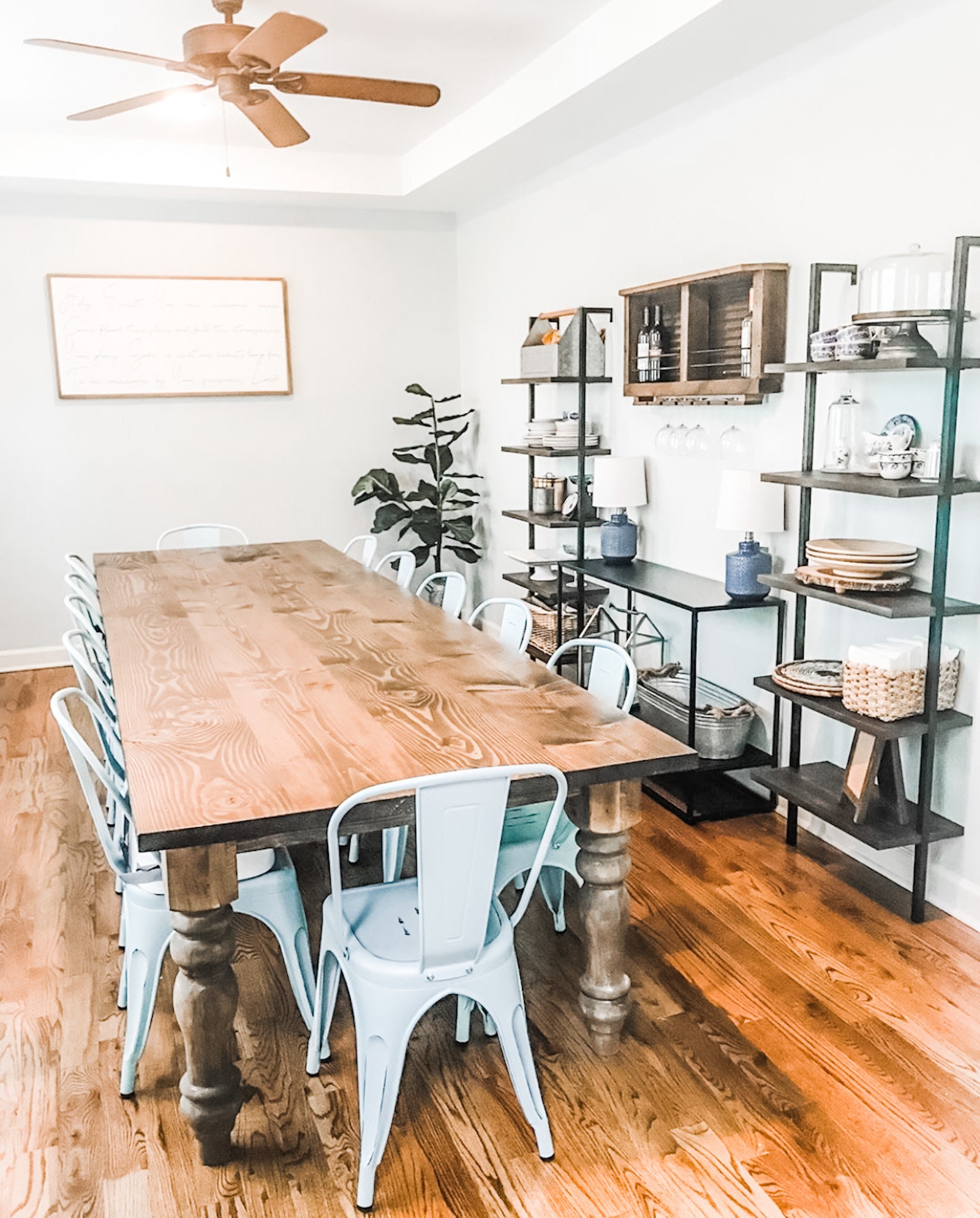 Handmade Rustic Pine Farmhouse Table, Spindle Leg Dining Table - Etsy