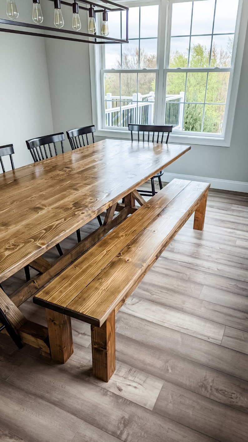 Large Farmhouse Table, Custom Farm Table, Farmhouse Dining Table, Rustic Modern Table, Natural Wood Table, Real Wood Table All Sizes image 3