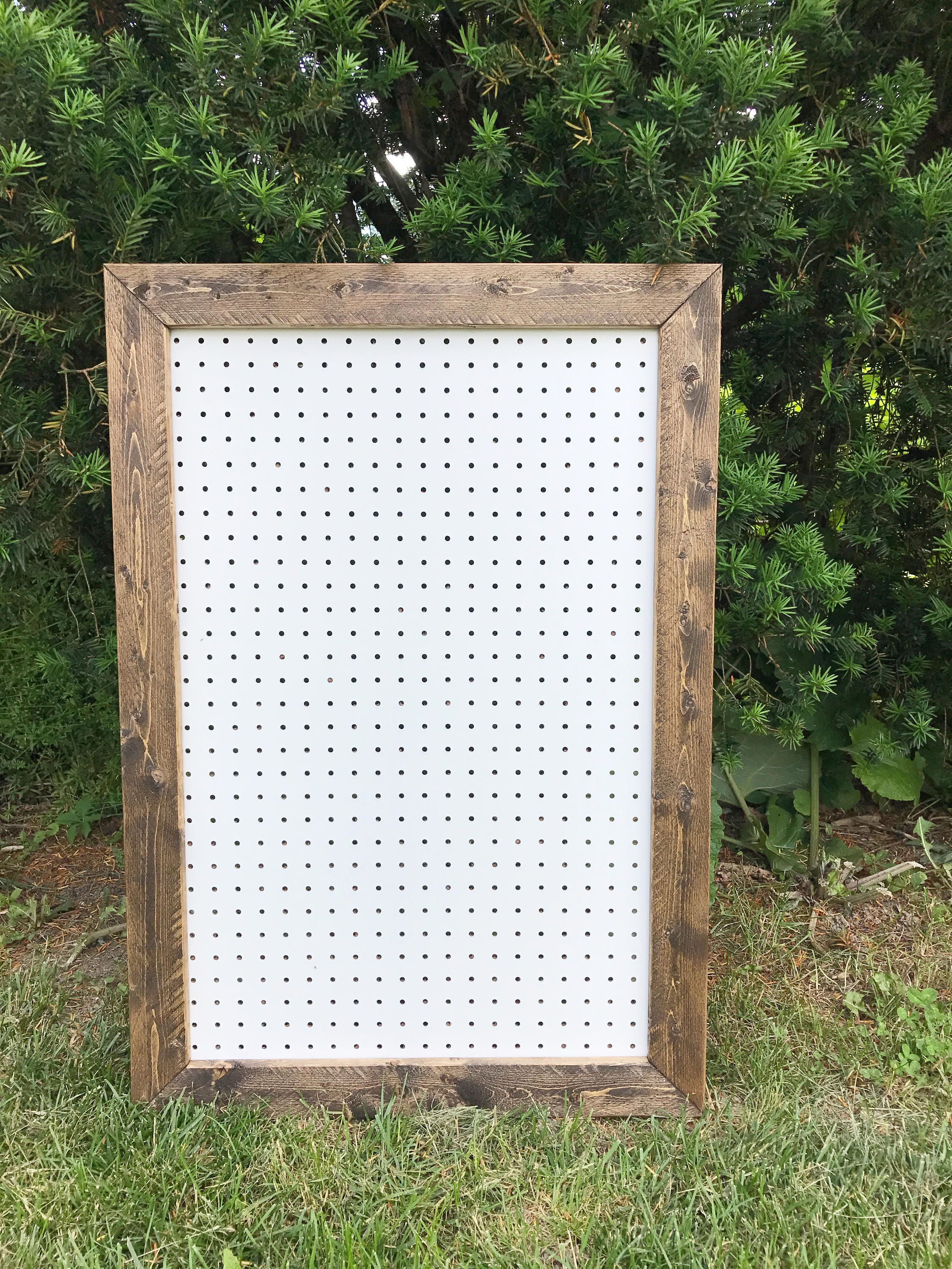 Rustic Pegboard Pegboard Display Large Pegboard Framed Etsy