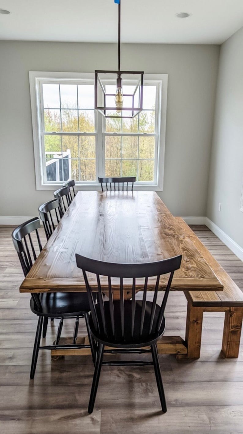 Large Farmhouse Table, Custom Farm Table, Farmhouse Dining Table, Rustic Modern Table, Natural Wood Table, Real Wood Table All Sizes image 1