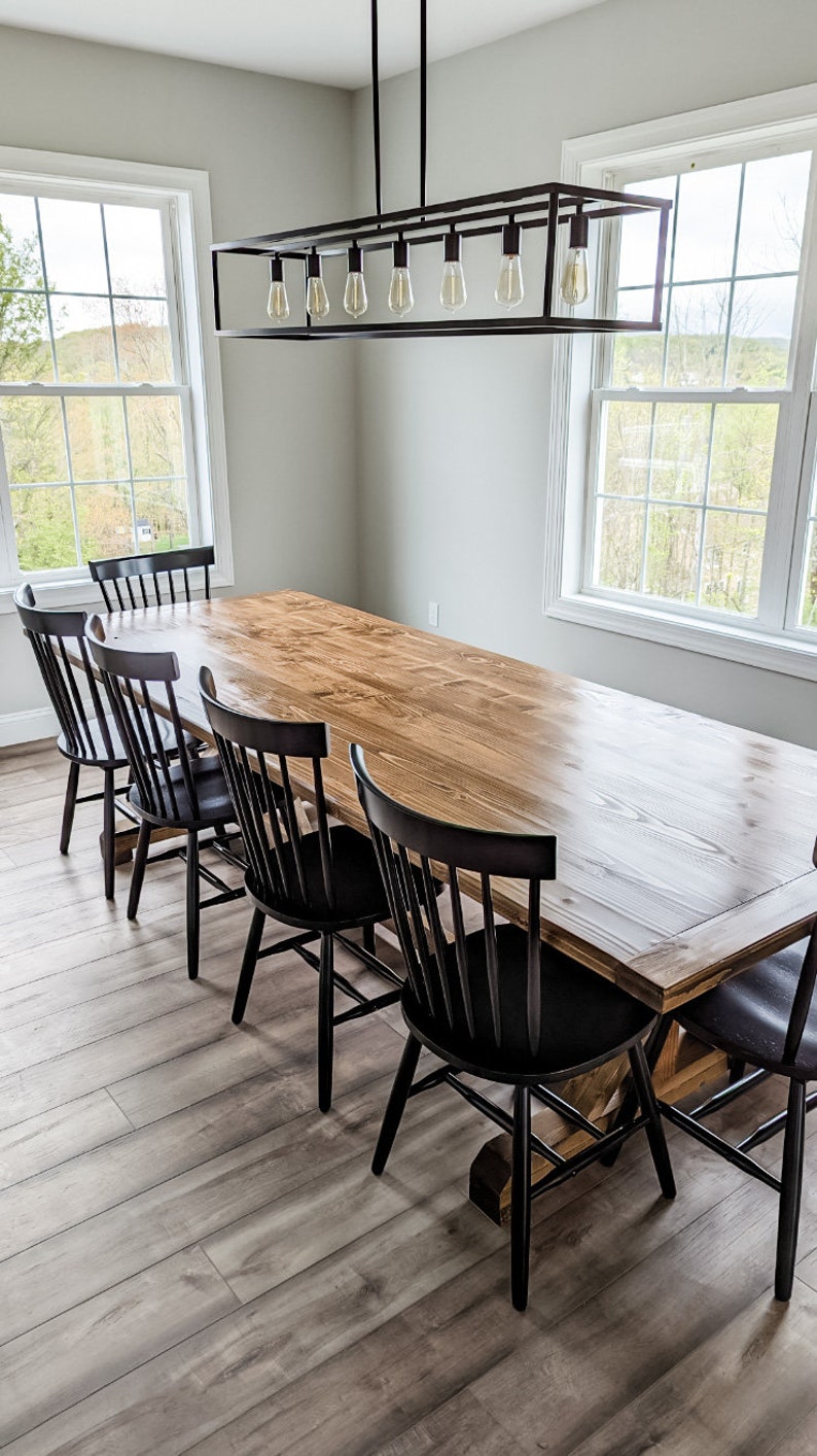 Large Farmhouse Table, Custom Farm Table, Farmhouse Dining Table, Rustic Modern Table, Natural Wood Table, Real Wood Table All Sizes image 2