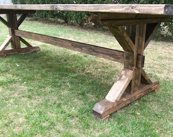 Rustic Farm Table, Farmhouse Table, Large Farm Table, Custom Farm Table, Solid Wood Table, Barn Table, Dining Room Table, Kitchen Table