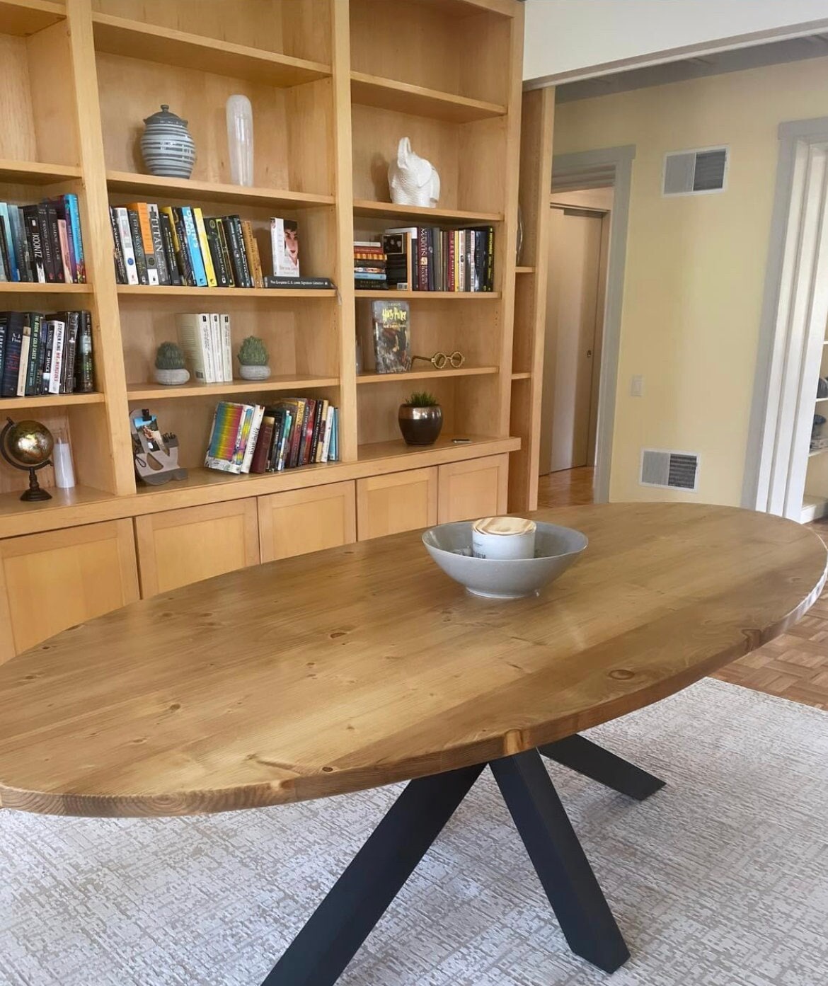 Oval Table With Metal Legs, Oval Wood Table, Metal Leg Farm