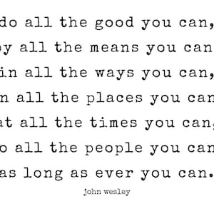 John Wesley Minimalist Digital Download Quote