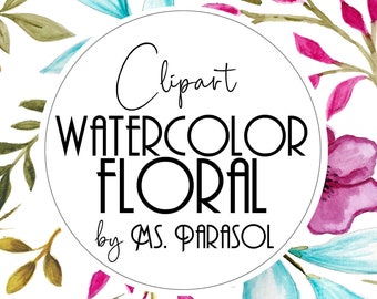 Watercolor Flower Clipart Elements illustrations / Floral Pattern / Botanical Art Graphics / Crafting / Scrapbooking