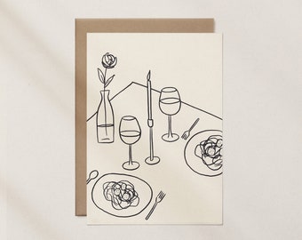 Dinner Date - Valentine's Greeting Card, Romantic Love, Perfect for Expressing Your Feelings, Ideal Valentine's Day Gift