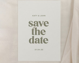 Save the Dates Simple, Minimal Design A6, A5 or Digital