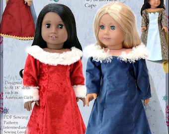 Patrón de costura para vestido de invierno de la Reina de las Hielo para muñecas de 45 cm (PDF) de Dollhouse Designs