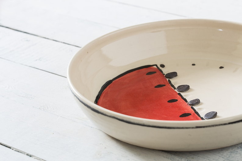 serving bowl Ceramic bowl home decor summer decor watermelon bowl housewarming gift hostess gift one of a kind fruit bowl