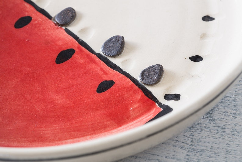serving bowl Ceramic bowl home decor summer decor watermelon bowl housewarming gift hostess gift one of a kind fruit bowl
