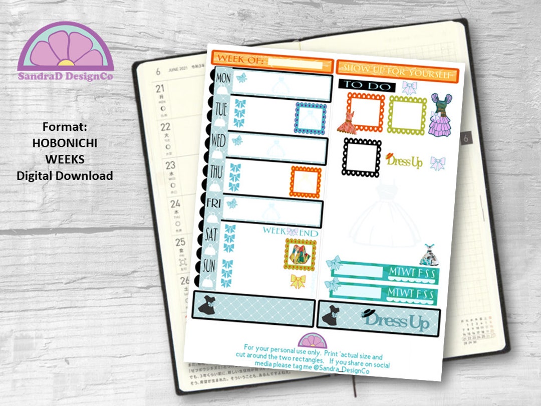 Digital Download Printable Hobonichi Weeks Sticker Kit | HW Stickers ...