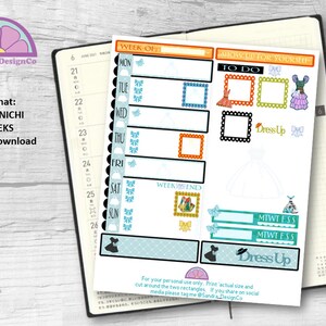 Digital Download Printable Hobonichi Weeks Sticker Kit | HW Stickers | Dress Stickers