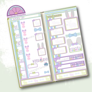 Digital Download Printable Hobonichi Weeks Sticker Kit | HW Stickers | Easter Bunny