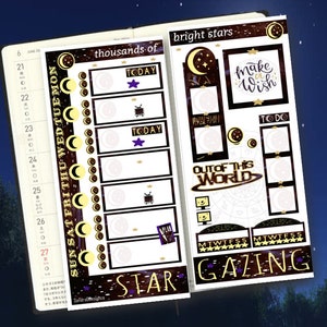 Sterren Sterrenbeelden Nachthemel | Hobonichi Weeks Planner Sticker Kit volledige pagina vellen