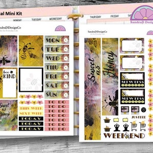 Kit de pegatinas verticales estándar Planner Kit de pegatinas De abeja Pegatinas Mini Kit de pegatinas