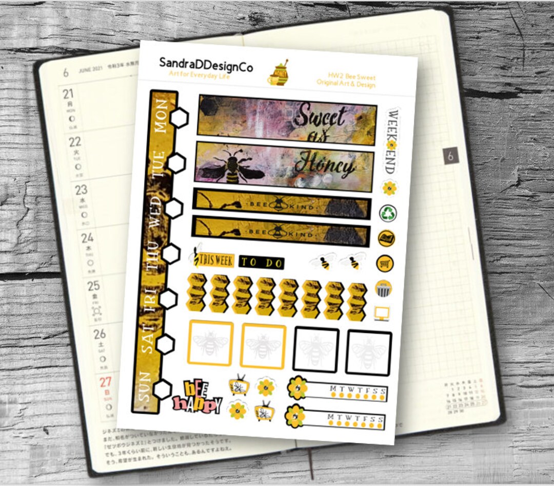 Hobonichi Weeks Planner Sticker Kit Bee Sweet Honey - Etsy