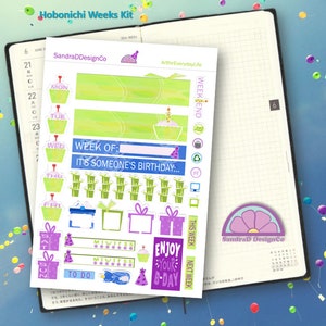 Birthday Hobonichi Weeks Planner Sticker Kit