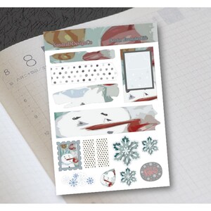 Journal or Planner Deco Stickers Snow Snowman Winter Theme