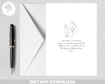 Tarjeta de arte de cita de la madre imprimible / Impresión de plantilla descargable de arte digital / Descarga instantánea en el regalo de casa para un amigo, ella, él / Saludos