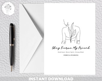 Tarjeta Stay Fierce imprimible / Impresión de plantilla descargable de arte digital / Descarga instantánea Impresión en casa Regalo para amigo, ella, él