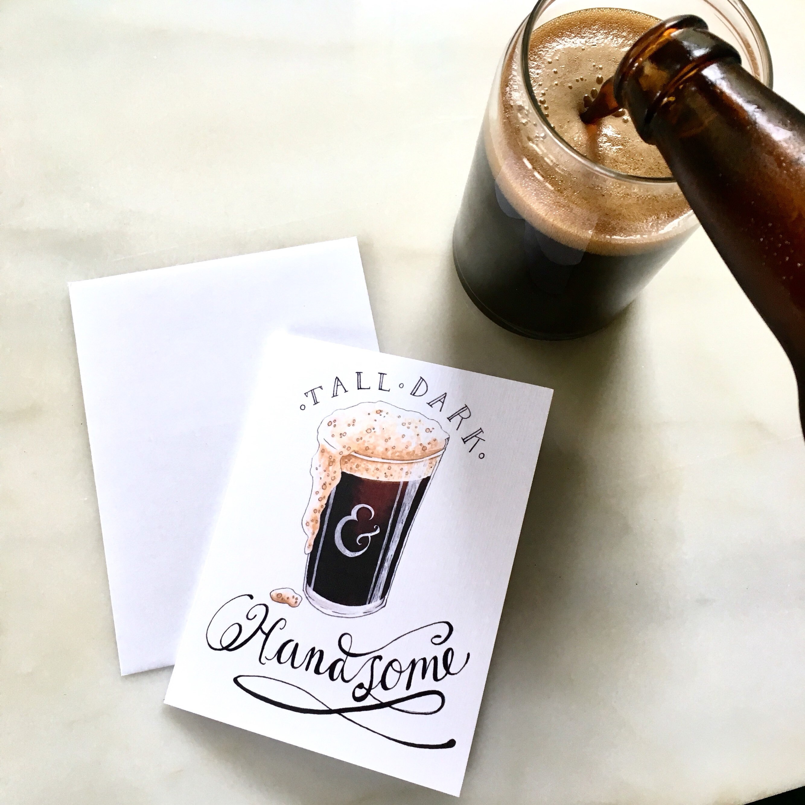 Beer Card Beer Greeting Card Tall Dark and Handsome Card Etsy