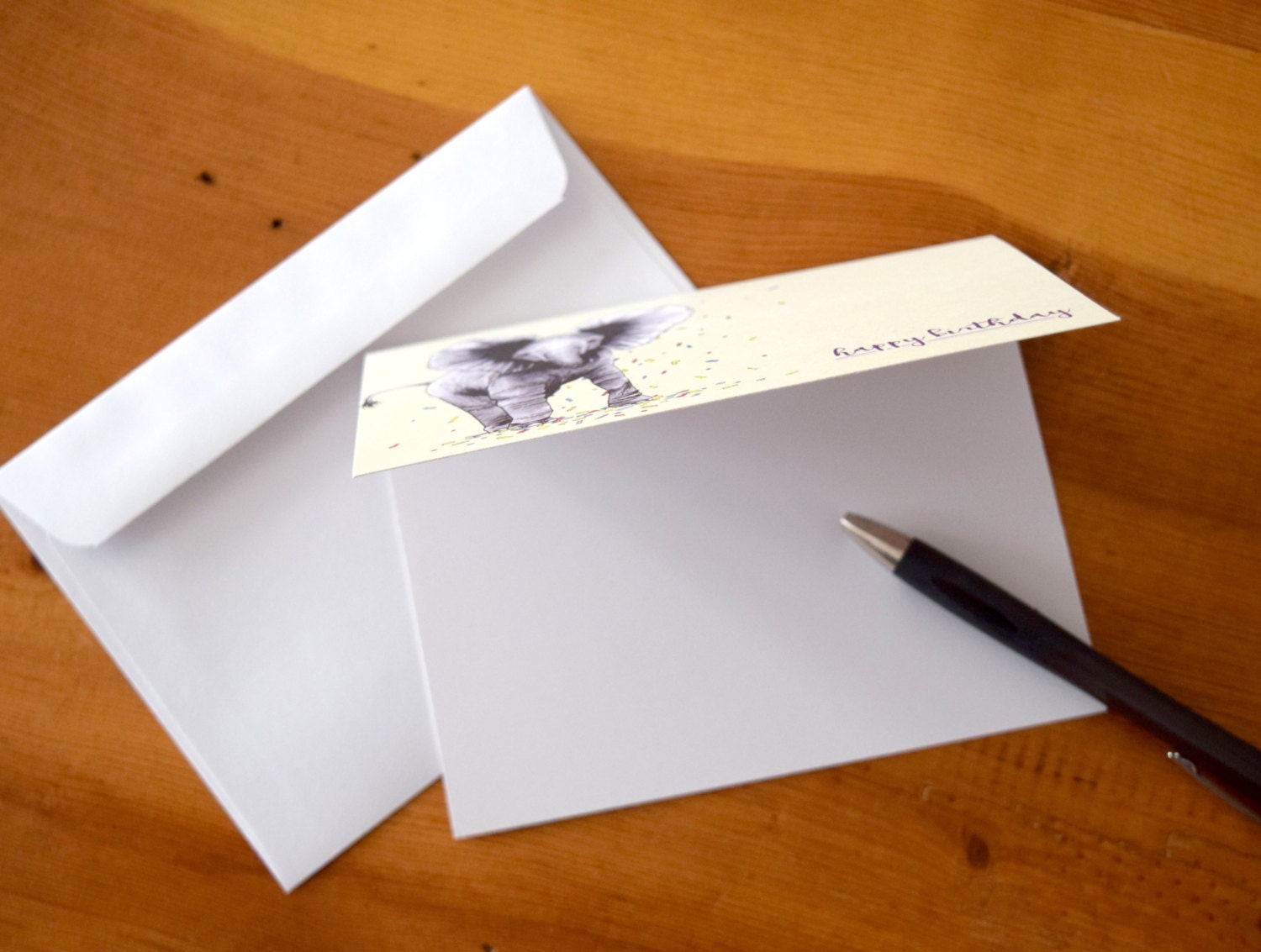 Elephant Birthday Card Elephant Happy Birthday Card Animal | Etsy