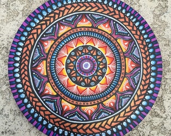 Small Round Mandala circular canvas
