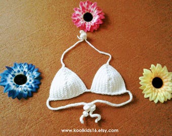 Crochet Halter Bikini Top - Handmade Boho Bralette