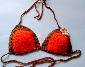 Sexy crochet bikini top, size 8 10 12 14 16, beach swimwear, Size AA A B C D DD, Boho Festivals Tops, crochet, crochet micro bikini,