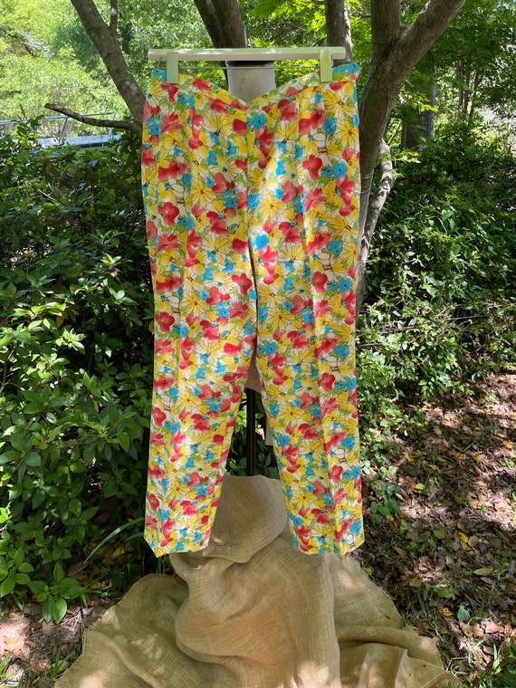 Awesome vintage floral pants hand tailored 60s