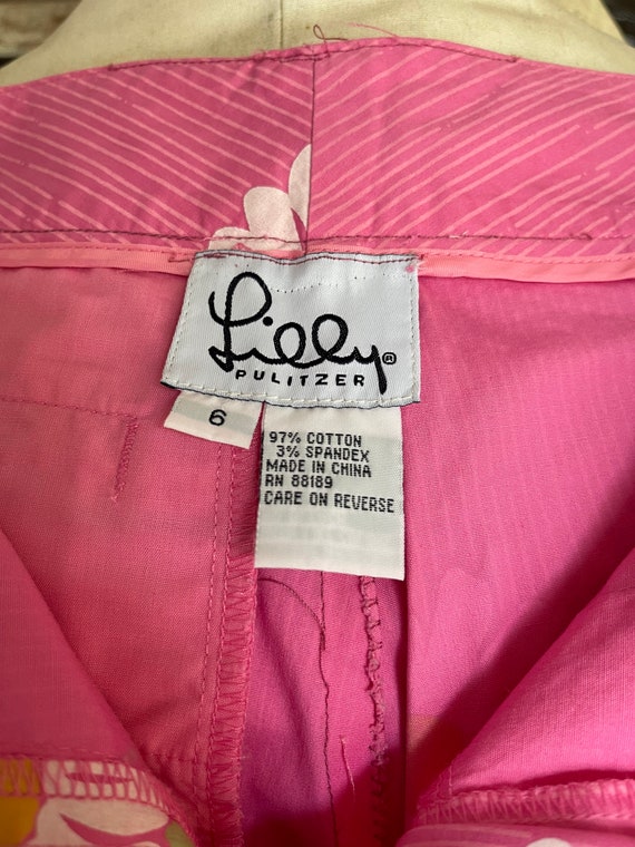 Vintage white tag LILLY PULITZER CAPRI pants pink 