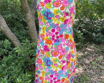 Vintage bright floral shift dress by TANNER of NORTH CAROLINA