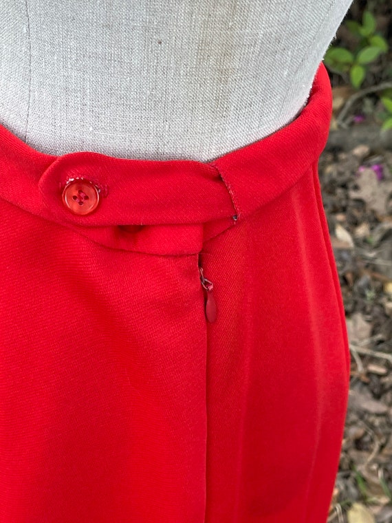 Vintage 70s SEARS POLYESTER RED skirt - image 5