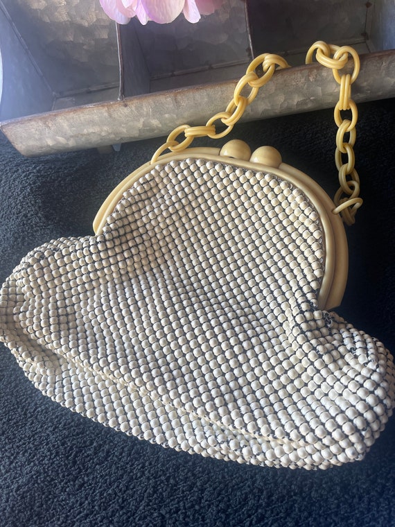 Beautiful VINTAGE WHITING and DAVIS beaded bag wi… - image 1