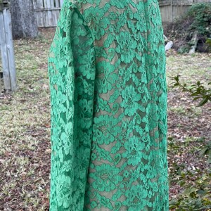 Vintage LAignon GREEN LACE DRESS early 1960s fully lined back zip image 4