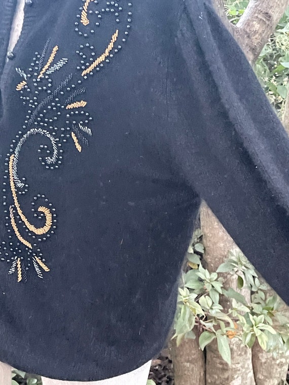 VINTAGE R K ORIGINALS black angora blend cardigan… - image 4