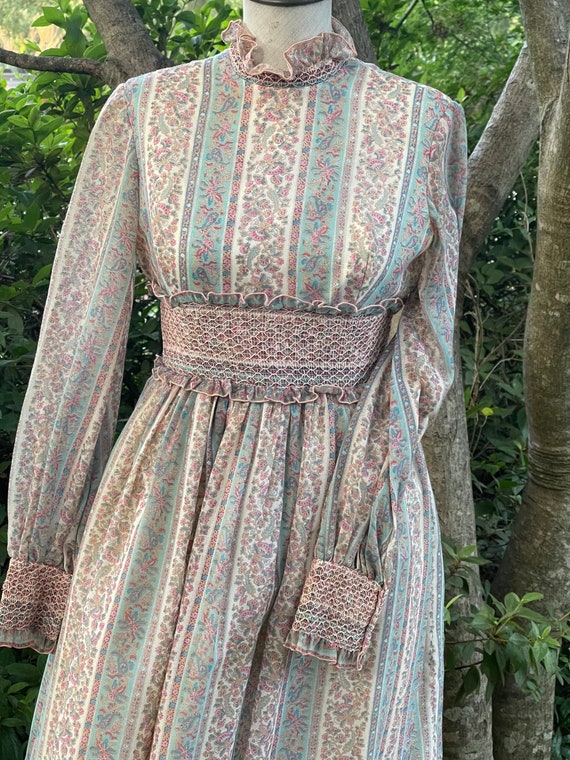 Vintage 70s Saks Fifth Avenue COTTAGE CORE MAXI d… - image 1