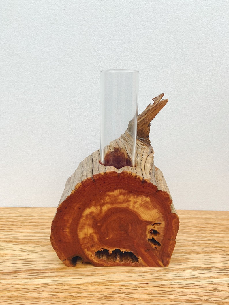 Wooden Flower Vase Rustic Red Cedar Flower Vase Log Vase Etsy