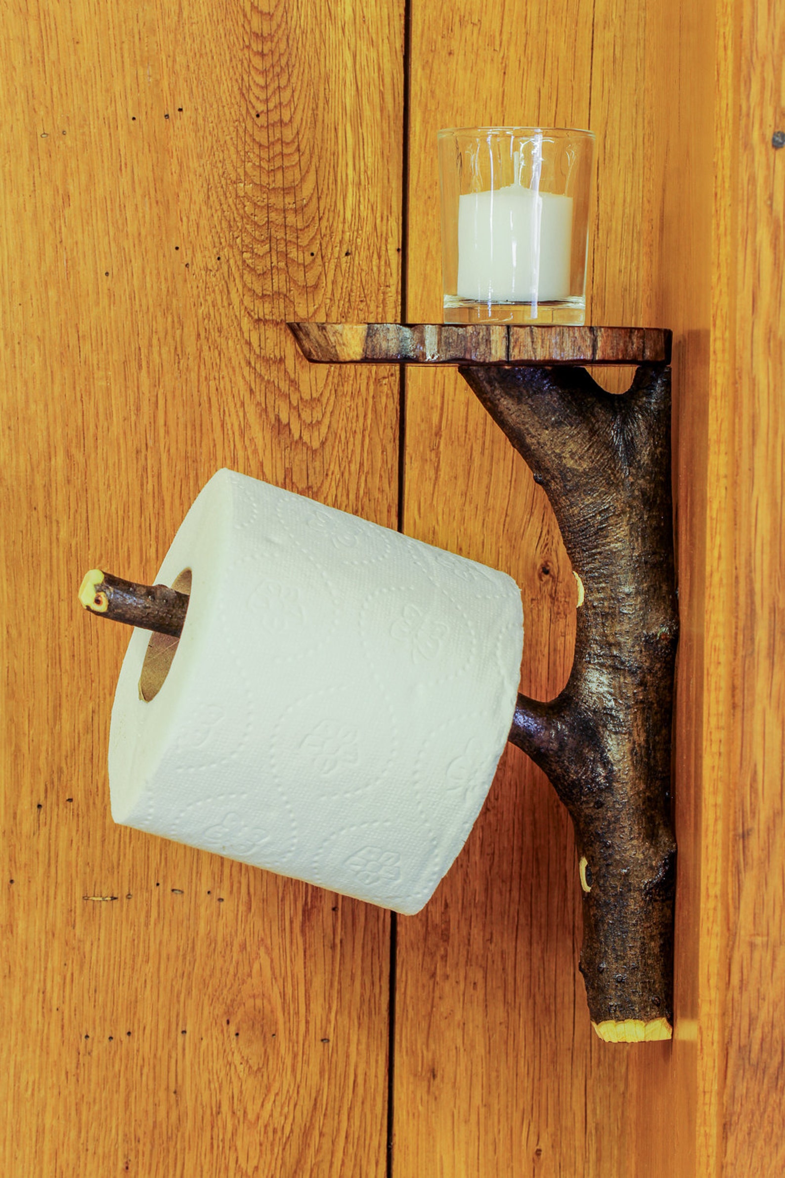 Rustic Wooden Toilet Paper Holder Shelf Tree Branch Toilet Etsy