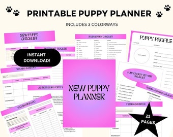 Hundepflege Planner, Welpen Planer, Welpen Impfung, Welpen Gesundheitsakte, Haustier Pflege Binder, Neues Welpen Journal
